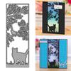 Прямоугольные металлические трафареты для резки кошачьего леса для скрапбукинга, тиснение, трафареты для изготовления карт, ремесленный декор