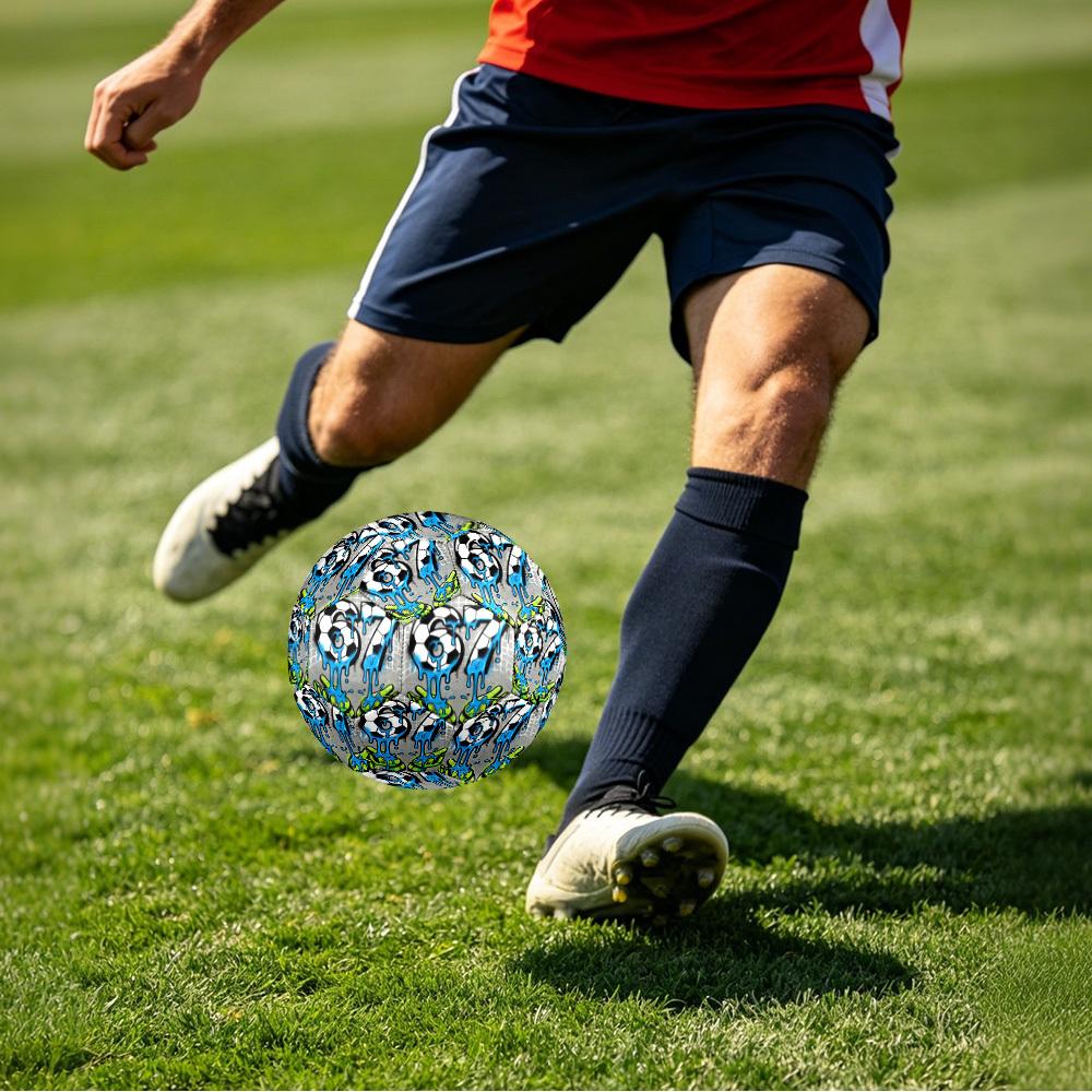 1pc Soccer Street Art Size 5 Soccer Ball Professional Match Training Football Indoor &Outdoor Sports Ball Lightweight Durable c6564