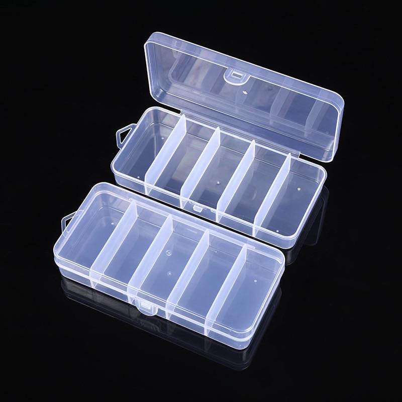 Portable Transparent Plastic Storage Box Compartment Container For Beads Jewelry