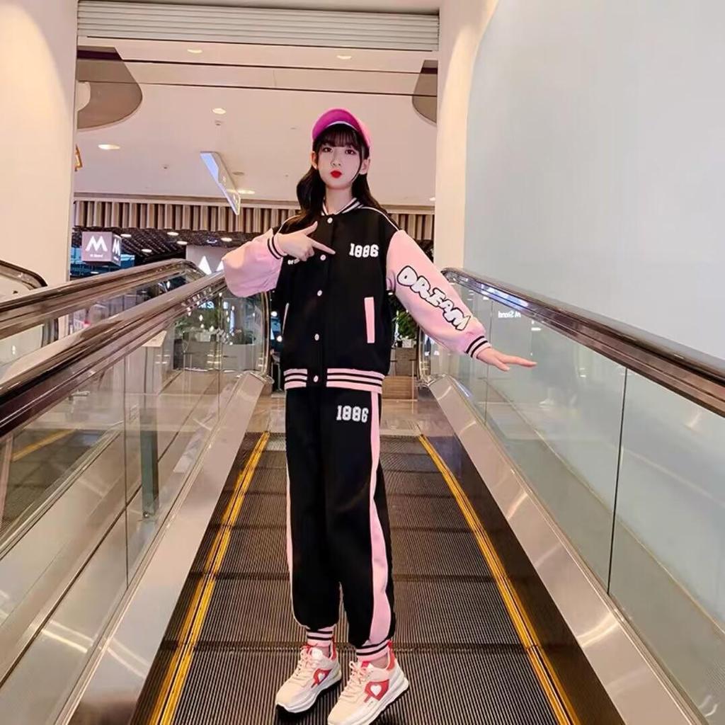 Девочки Весенне-Осенний Модный Костюм: Модные блейзеры и спортивная одежда для детей