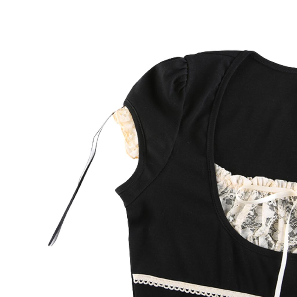 Женская повседневная рубашка, лоскутное кружево, плиссированная грудь, U-образный вырез, короткий рукав, футболка, летняя футболка для женщин