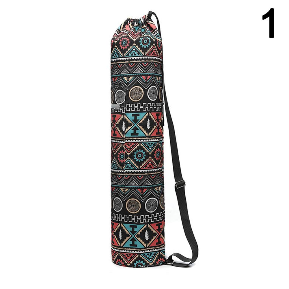 Yoga Mat Bag Carrier Adjustable Shoulder Strap Printing Portable for Fitness Sports