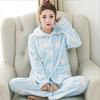 Winter Coral Fleece Thickened Warm Women's Pajamas Spring and Autumn Cute Student Long-sleeved Flannel Home Service Suit