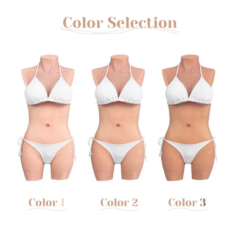 KUMIHO Fake Breast Forms Silicone Bodysuit Realistic Boobs Tits False Vagina Crossdresser Transvestites Costumes Shemale Chest