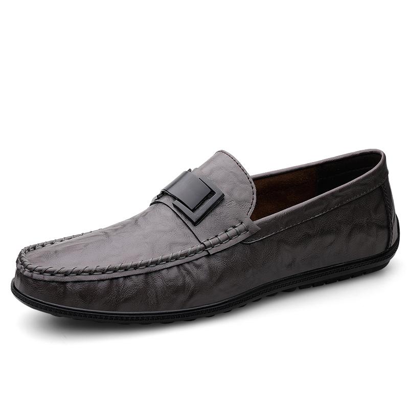 Модные высококачественные брендовые мужские повседневные туфли из натуральной кожи, простые мокасины с мягкой подошвой, летние дышащие мужские рабочие туфли для интервью