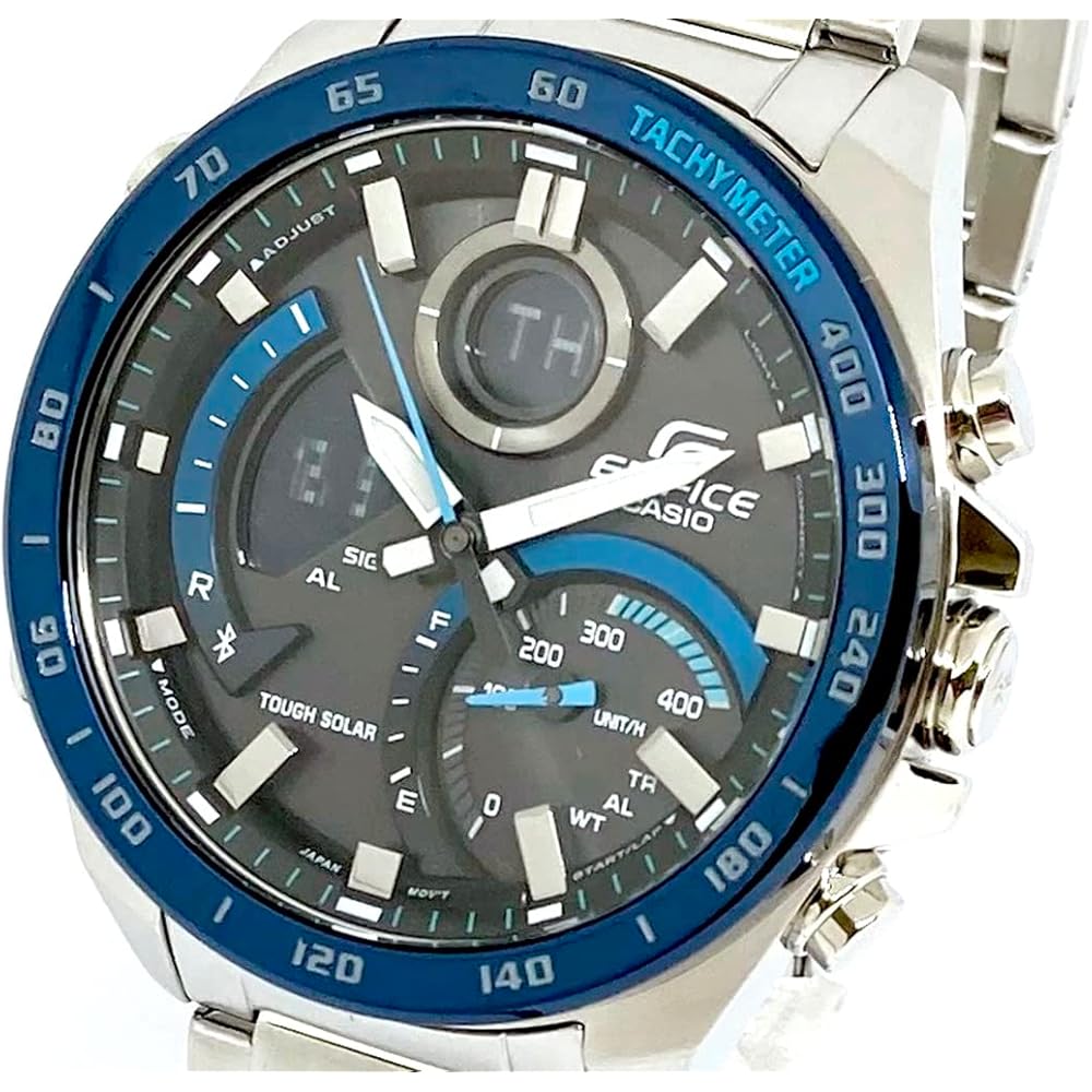 EDIFICE Casio ECB-900DB-1B Bluetooth Хронограф Календарь Аналогово-цифровые Часы Черно-синие Нержавеющая сталь Водонепроницаемые