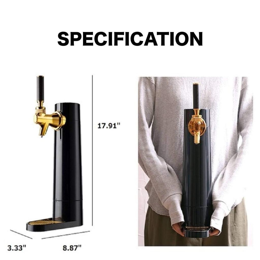 Green House Stand Beer Server Home Dry Battery Beer Server Home Compact Canned Beer Black GH-BEERO-BK