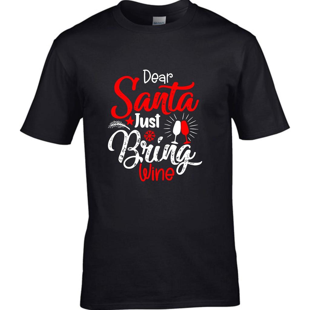 Dear Santa Just Bring Wine Shirt,Christma<wbr/>s Drinking T-Shirt,Mom Xmas Party,Funny Unisex T-Shirt