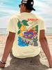 Plus Size Unisexs 100 Cotton Tshirt Mediterranean Scenery Travel Souvenir Summer Crew Neck Casual Top