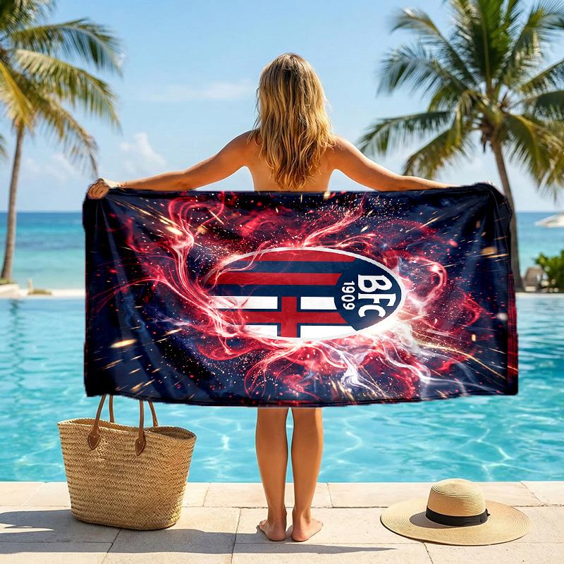 Bologna FC print Quick Dry Beach Towel Microfiber Absorbent Portable Travel Swimming Towel