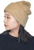 Beige Knit Hat Knit Beanie Hat Silk Knit Hat Wool Blend Silk Knit Cap Watch Cap Antibacterial and Odor Resistant Knit Hat Plain Spring Autumn Winter