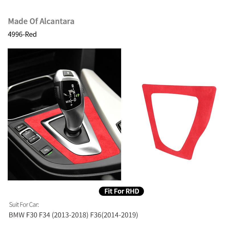 For BMW F30 F34 F36 Gear Shift Control Panel Trim Frame Decorative Sticker Made of Alcantara Car Interior Tuning Accessories blvc18