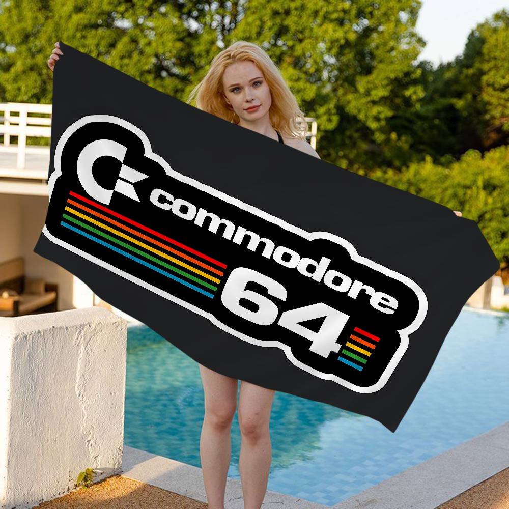 C-Commodore 64 Логотип Пляжное Полотенце Цветные Банные Полотенца Для Девочки Микрофибра Быстросохнущее Индивидуальное Без Песка Пляж Йога Спа Спортзал Бассейн