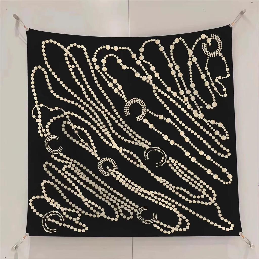VREOVOR New 90cm × 90cm Large Square Scarf Handmade Desktop Printing Machine Right Angle Curled Edge Twill Silk Fashion Trends