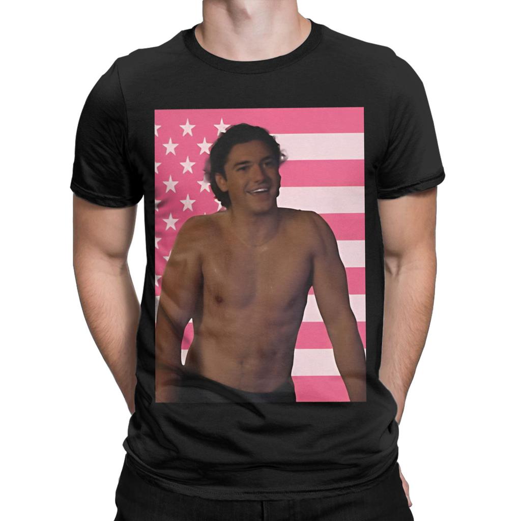 Garrett American flag off campus Funny 100% Cotton T-Shirt off campus Tees Tops For Men