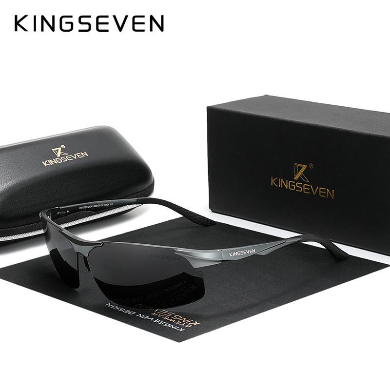 Мужские поляризованные солнцезащитные очки KINGSEVEN, с зеркальными линзами