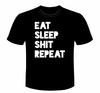 Смешная танцевальная футболка EAT SLEEP SH*T REPEAT футболка унисекс грубая шутка еда рейв