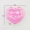 1Pcs Heart-shaped Love Plastic Storage Box Jewelry Candy Packaging with Keychain Pendant Container Sparkling Blue Pink Box