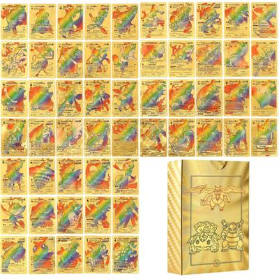 55 шт. TCG Ассорти карт с золотой фольгой, Карта GX V- DX Charizard Обычная/Необычная карта V-max Коллекция