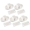 ABS Plastic Spring Loaded Door Roller Catch White 5pc Cabinet-Closet-Hardware