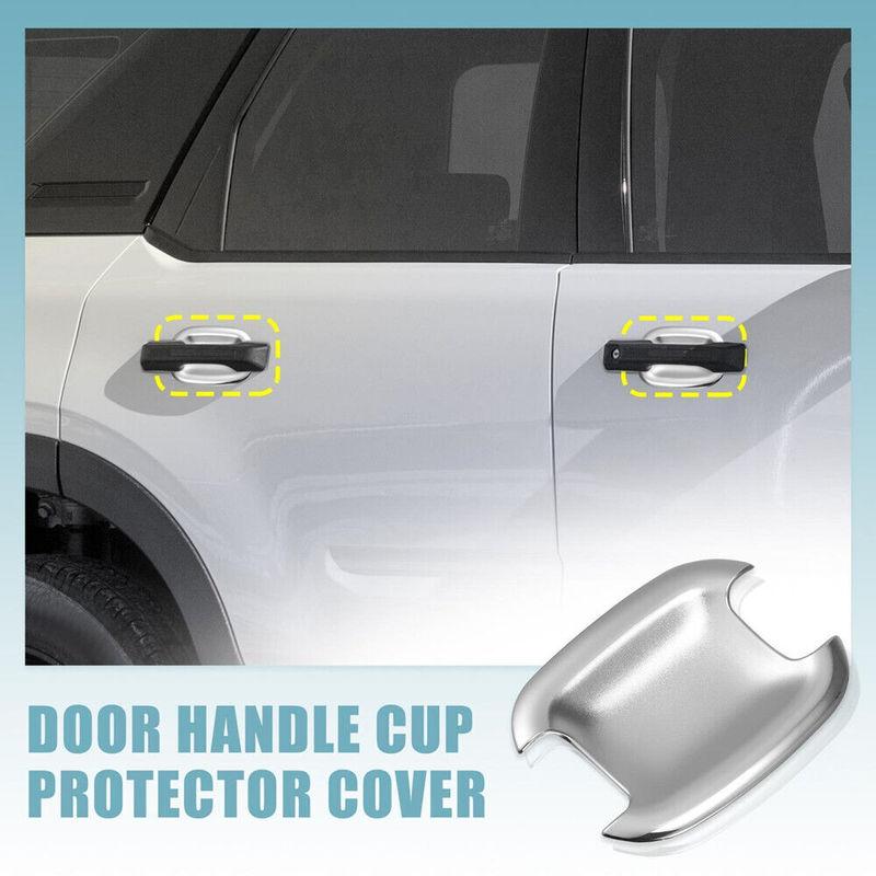 For Ford Bronco Sport 4Pcs Silver ABS Car Exterior Door Handle Bowl Cup Cover Guard Trim Case Accessories Chrome