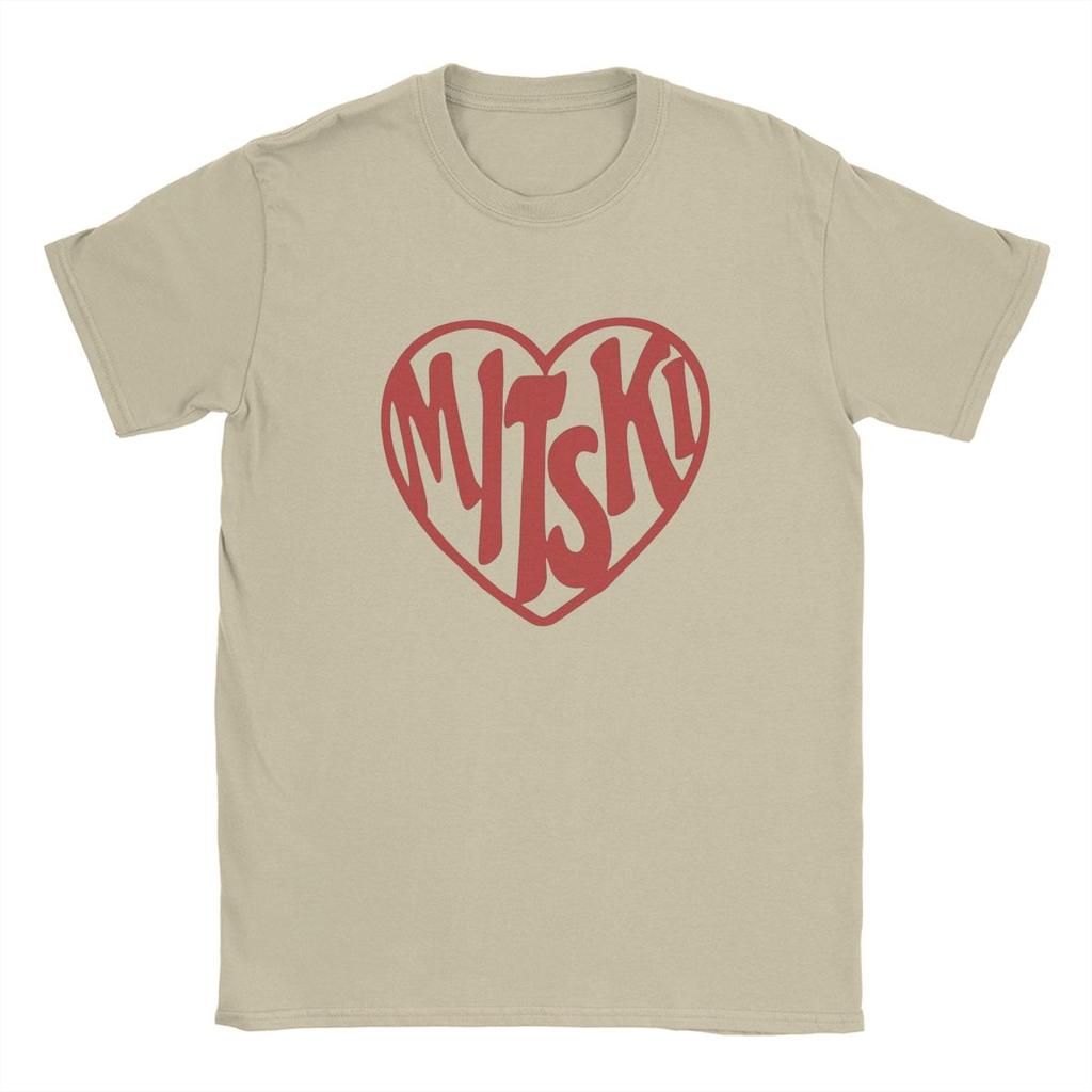 Mitski The Love Red Hearth Men's T Shirts Romantic Music Novelty Tees Short Sleeve Round Neck T-Shirts Pure Cotton Gift Idea