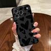 Креативный чехол в форме сердца для iPhone 15 16 14 Plus 17Air XS Max XR 13 12 11 17 Pro Max 7 8 Черный Мягкий чехол для телефона