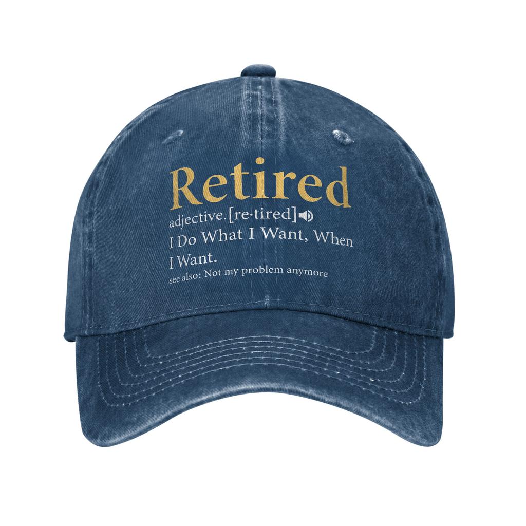 Funny Retired Definition RetireUnisext Gag Unisex Women Baseball Caps Distressed Cotton Hats Outdoor Activities Adjustable Sun Cap