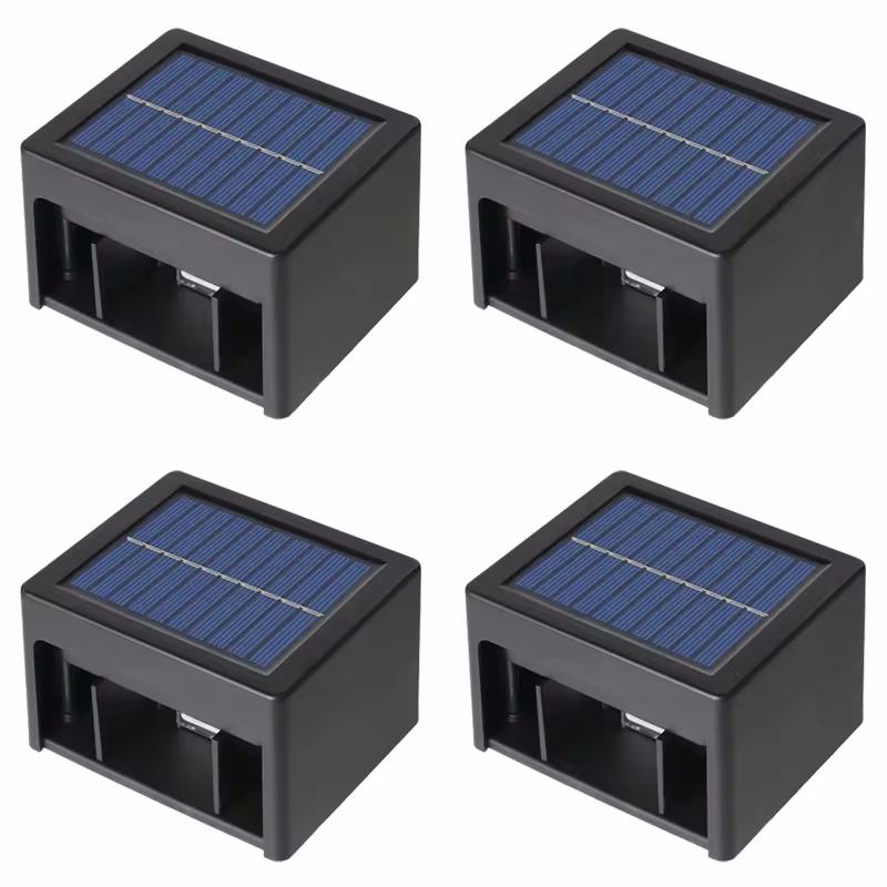 Светодиодный солнечный садовый светильник, водонепроницаемый, наружный, регулируемый угол освещения, настенный светильник, балкон, лестница, ограждение, энергосберегающие лампы солнечного света