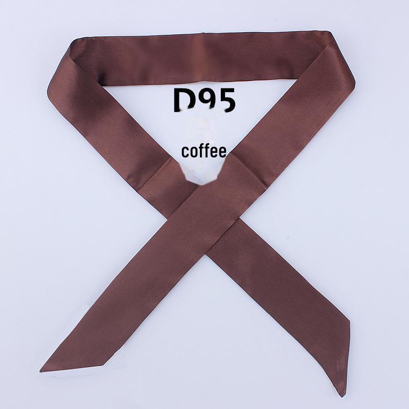 Однотонный шелковый шарф Mai Tong: Тонкая, узкая декоративная лента для ручек сумок