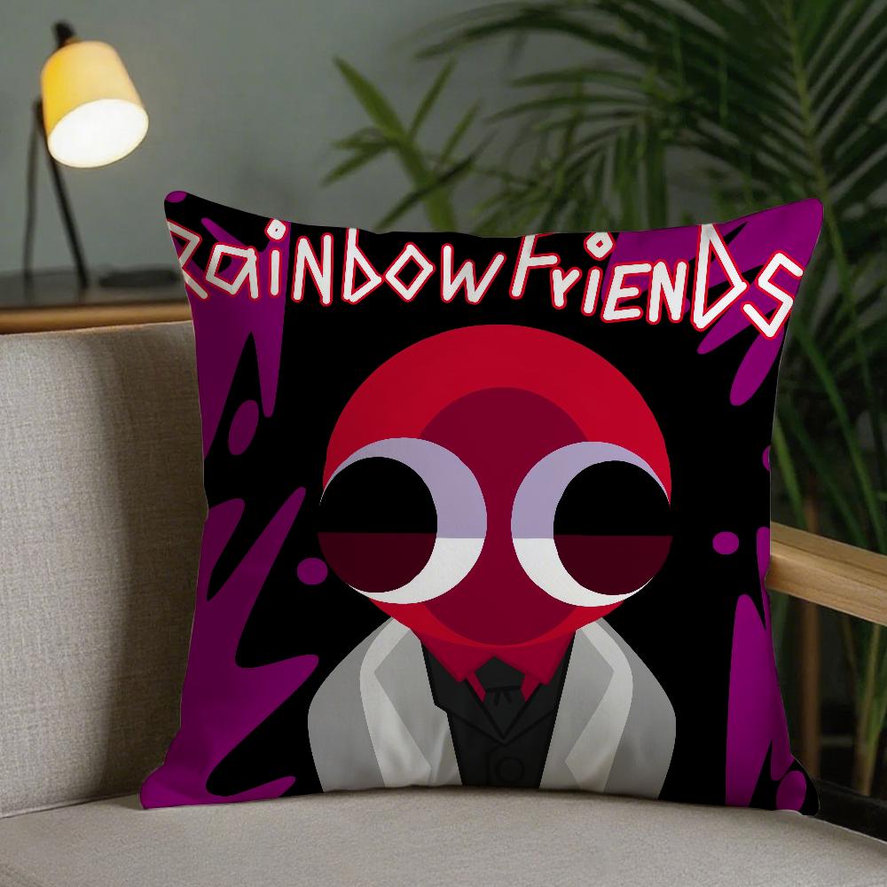 Cartoon Game RRainbow Friends Pillow Case Square DoubleSided Printing Sofa Cushion Cover Pillowcase Bedroom Bedside