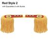 1 пара универсальных эполет с бахромой и кистями, разноцветных, для курток, пальто, барабанных, духовых оркестров