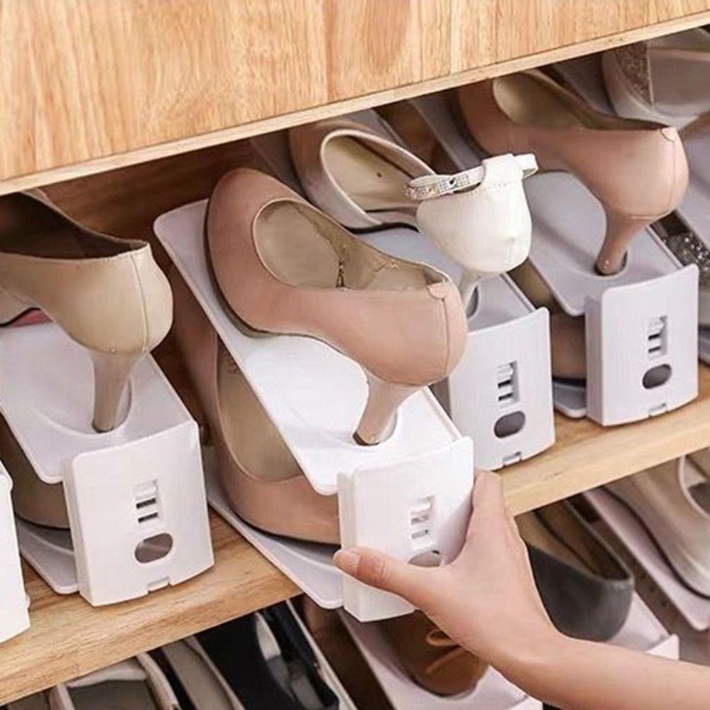5pcs Adjustable Shoe Storage Rack Space-Saving Shoe Holder Double-Layer Shoe Rack  Cabinet