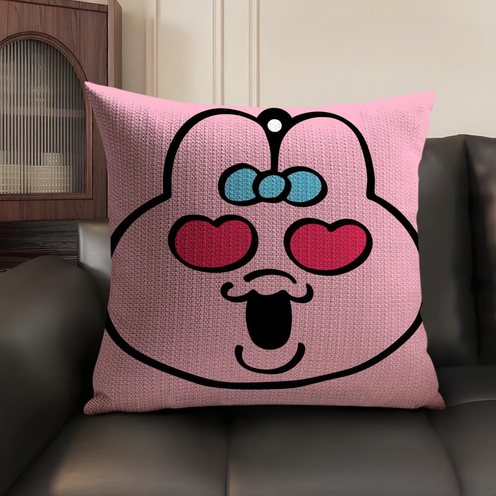 Cartoon OOpanchu Usagi Cushion Cover Natural Linen Organic Fabric DoubleSided Printing Sofa Home Decor Gift Pillow Case
