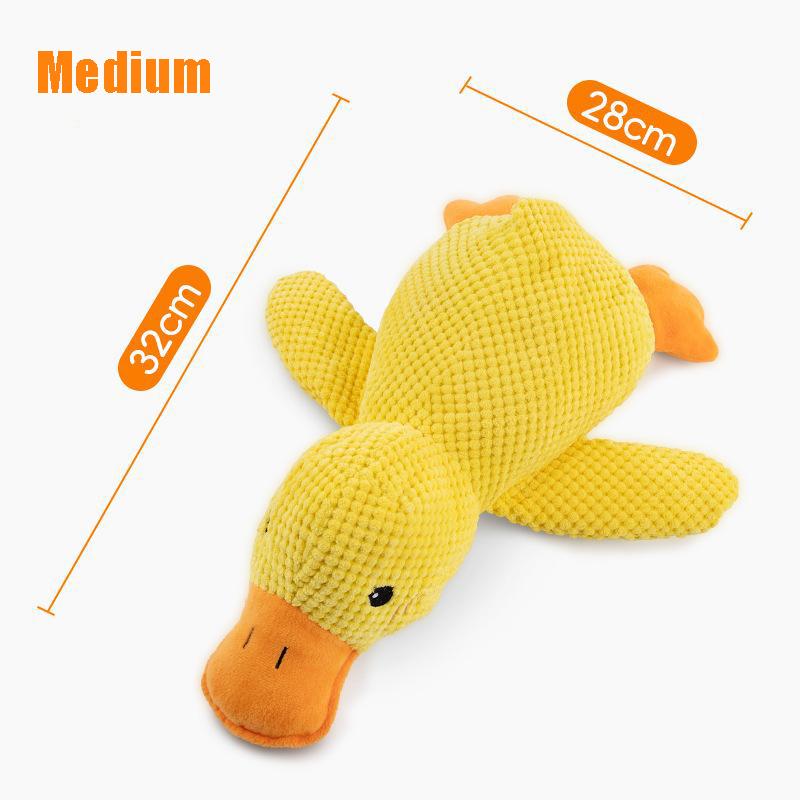 Fun Eco-friendly Plush Dog Chew Toy Pink Squeaky Duck Bite Resistant for Aggressive Chewers Teething Puppies Stress Relief
