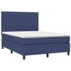 Cadre de lit avec matelas - Maison Exclusive - 140x190 cm - Tête de lit réglable - Bleu tissu