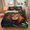 3Pcs Royal Lion Jungle Bedding Set Soft Fabric Duvet Cover Pillowcases Home Christmas Xmas Halloween Gift 1 Duvet Cover 2 Pillowcase G1266
