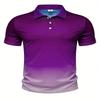 Летняя мужская повседневная рубашка-поло для активного отдыха, быстросохнущая, популярная, с градиентным принтом
