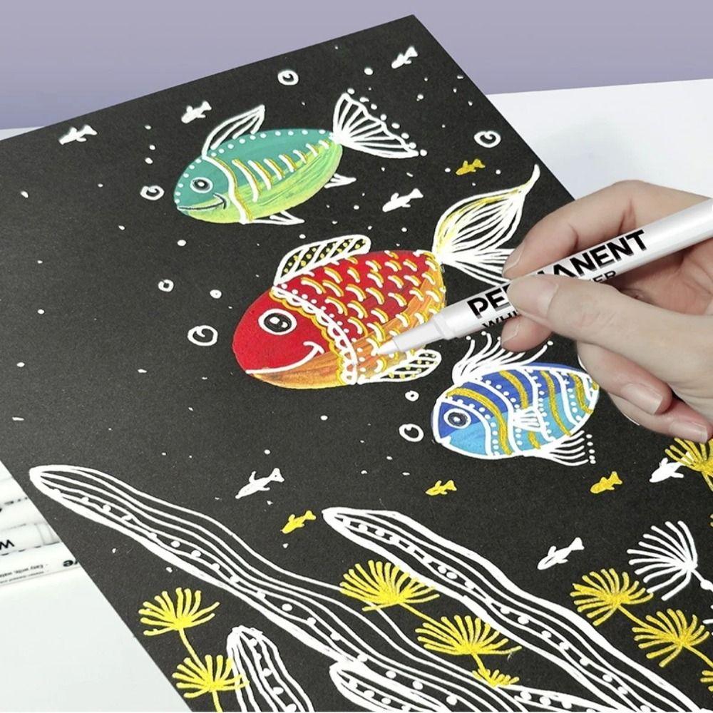 3/6Pcs Oil-Based Paint Marker Waterproof Highlight Marker Art Writing Paint Pens DIY Painting