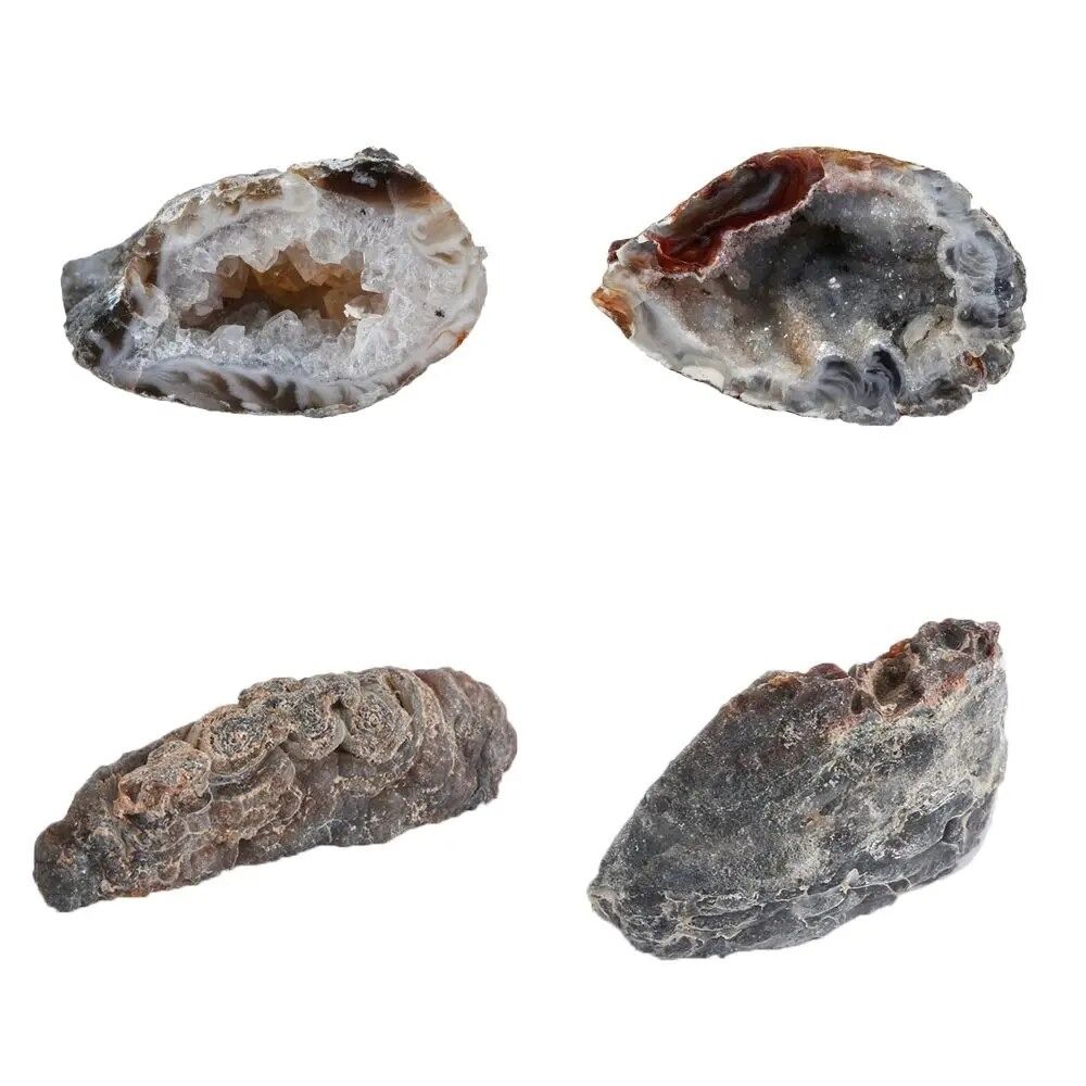 Каменные поделки Натуральные агатовые жеоды Резные украшения из необработанного камня Ювелирные аксессуары