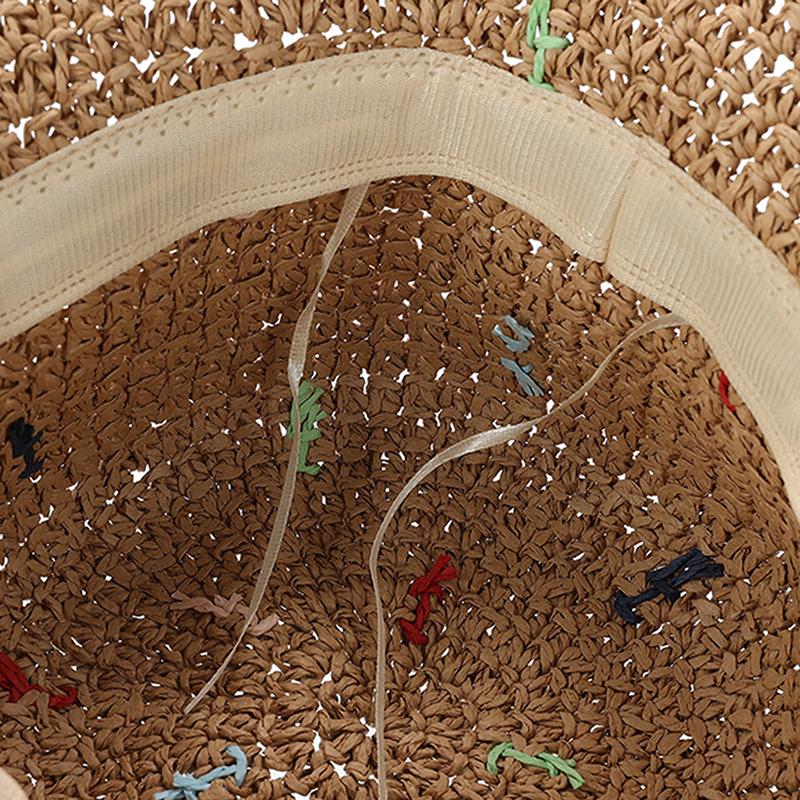 Соломенная шляпа рыбака с волнистым краем и большим карнизом в стиле Insta, женская летняя плетеная шляпа из соломы Love, праздничный пляжный дышащий солнцезащитный козырек