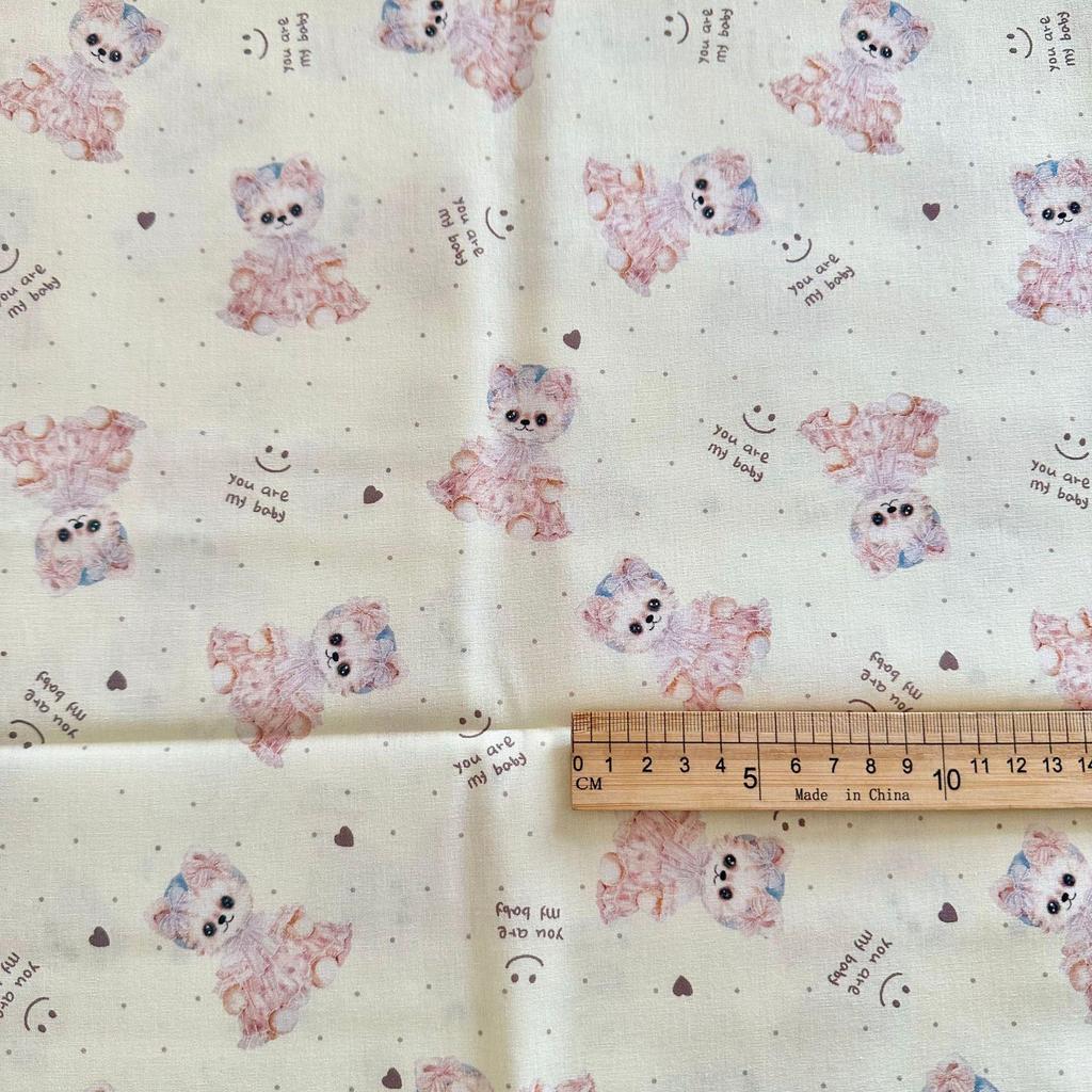 100% Cotton Digital Print Fabric: Cat, Puppy, and Floral Designs for Women's, Children's, Family Wear, and Loungewear DIY.