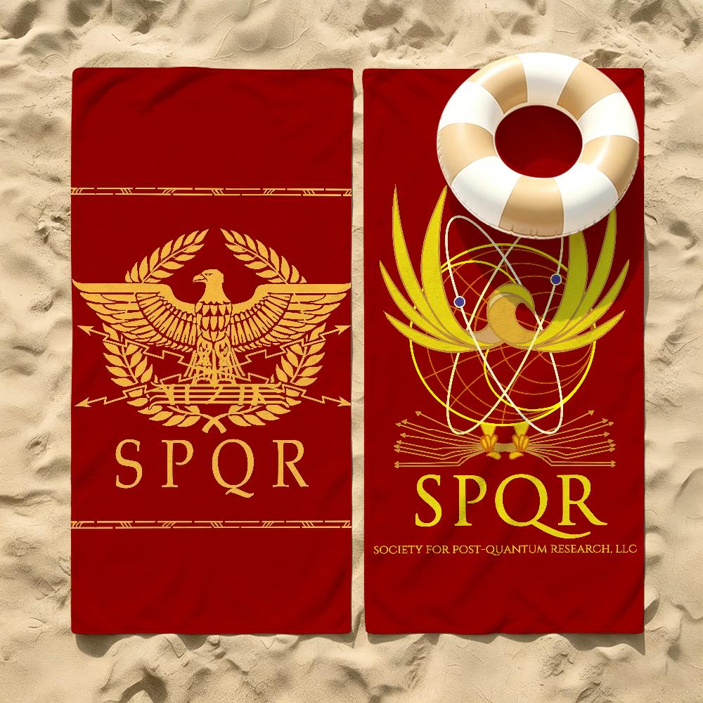 Полотенце с логотипом SPQR Древнего Рима Полотенца для пляжей, студий йоги, спортзалов, горячих источников, бассейнов и пикников