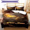 3pcs Custom Name Dragon's Fiery Breath Bedding Set Printed Bedding Set Duvet Cover Closure Includes 1 Duvet Cover & 2 Pillowcases Bedroom Decor