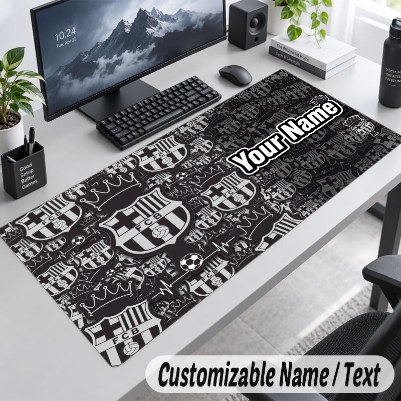 FC Barcelona Personalized Large Mouse Pad Custom Name Text Extended Desk Mat Gaming Mousepad