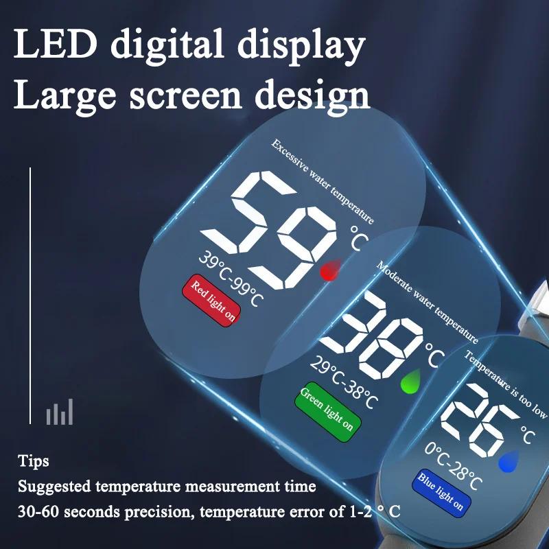 Домашний термометр для душа с LED-дисплеем 0~99°C, точное измерение температуры воды, водонепроницаемый, умный счетчик, для ванной комнаты