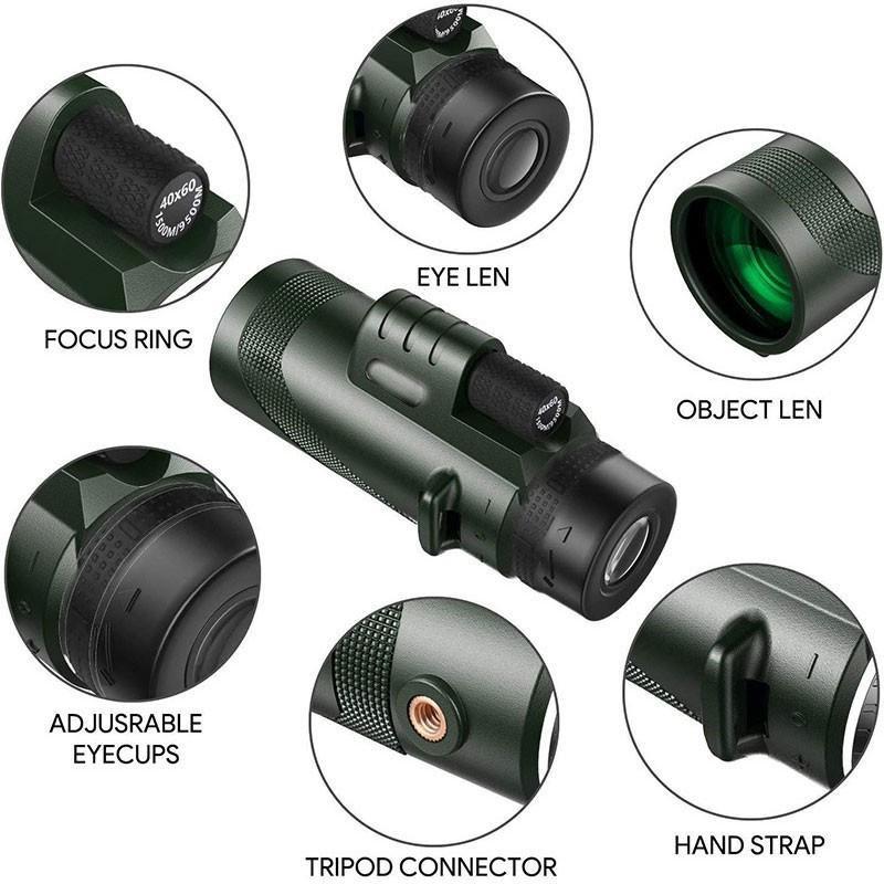 Монокулярный бинокль, Монокулярный бинокль HD Vision с дальним зумом со штативом или без него Портативный компактный бинокль для наблюдения за птицами