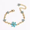 Luxury Colorful Zircon Flower Bracelets For Women Girls Korean Sweet Gold Crystal Adjustable Bracelet Jewelry Gift