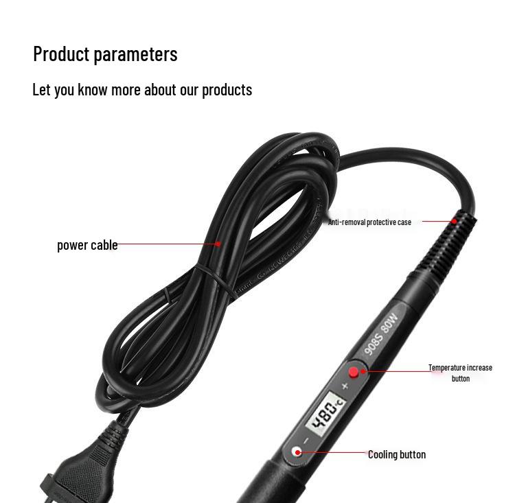 Паяльник мощностью 80 Вт с цифровым дисплеем и регулируемой температурой для домашнего использования — внутренний нагрев и поддержание постоянной температуры.