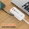 Многопортовое USB-зарядное устройство 66 Вт с сетевым фильтром PD и розеткой с быстрой зарядкой 2 А.